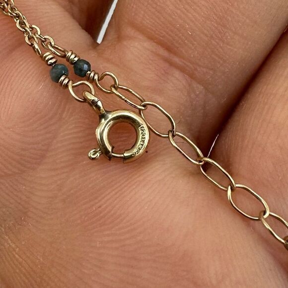 14k GF Yellow Gold Shell Heart Charm Bracelet Adjustable Size 6.5 - 8 - Picture 9 of 12